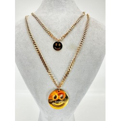 Rose İkili Gülen Yüz Kolye